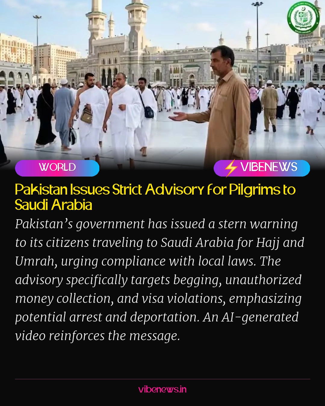 Pakistan Issues Strict Advisory for Pilgrims to Saudi Arabia